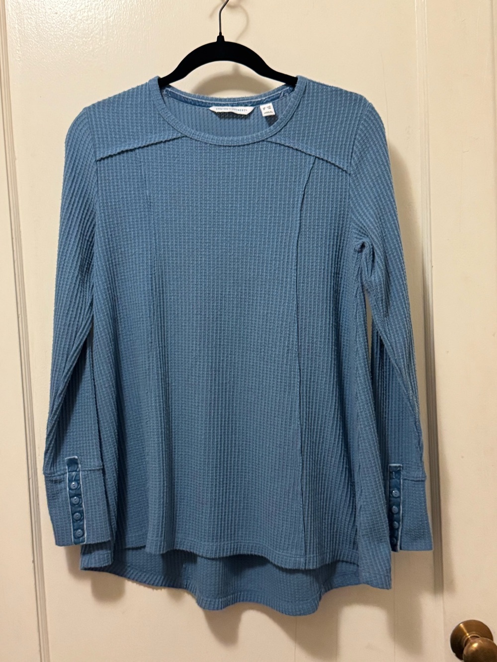 Apt. 9 Sky Blue Waffle-Knit Long Sleeve Top